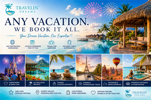 From cruises and all-inclusive resorts to family vacations and bucket-list adventures — Travelin Dreamz helps turn vacation dreamz into reality. ????