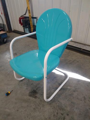 Turq metal chair