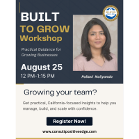 August 25: Built to grow workshop