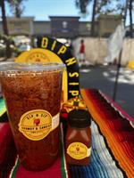 Chamoy covered cup with mini michelada mix