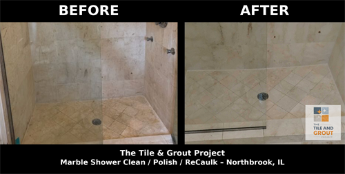 Crema Marfil Shower Clean, ReCaulking, and Sealing 