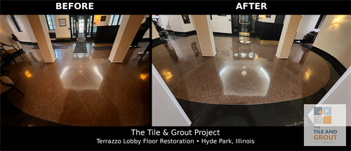 Terrazzo Lobby Restoration, Polish, and Crystallization Process 
