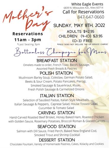 Mother's Day Brunch 2022 at White Eagle Events & Convention Center