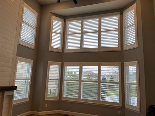Plantation shutters for any room, including 2 story great rooms!