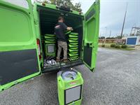 SERVPRO of West Pensacola is getting ready to place dry out equipment at a large commercial medical facility after a flood.