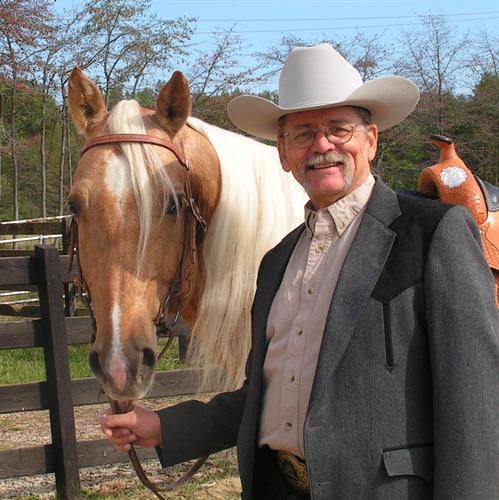 World Champion Two Eyed Patriot and Tim McKeown, President Brown County Horseman's