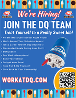 We're Hiring! at MT. Orab and Aberdeen Dairy Queens!