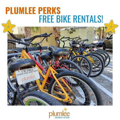 FREE Bike Rentals are one of the Plumlee Perks for our guests.
