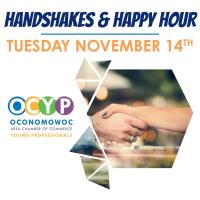 Young Professionals Handshakes and Happy Hour