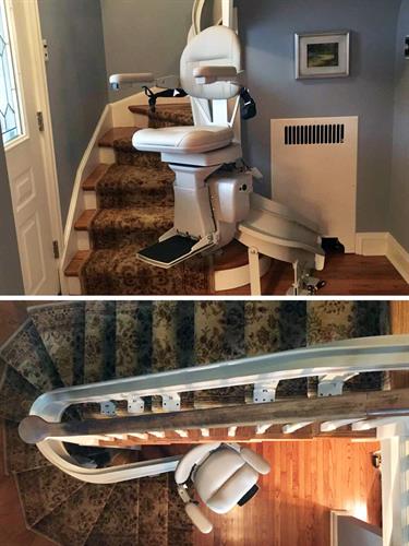 Indoor custom curved stairlifts are manufactured to the specification of your staircase and can be done in a variety of layouts