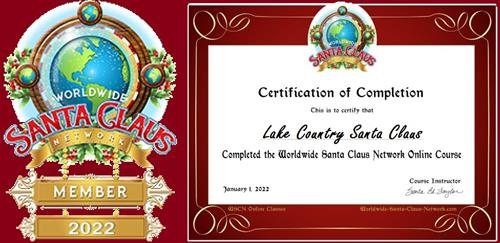 Certificated Platinum Member... Worldwide Santa Claus Network.