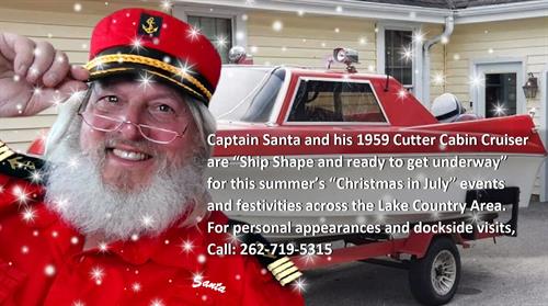 Capt'n Santa visits Lake Country in style.