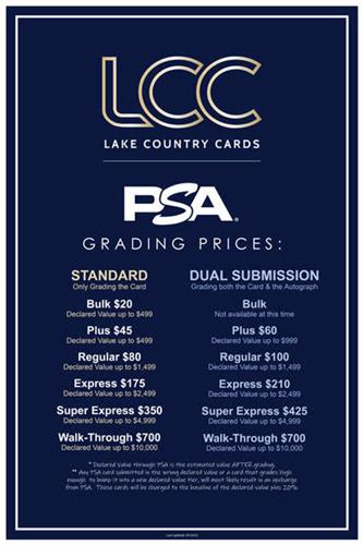 We also are one of PSA's largest groups submitters! Let us help you get your cards graded!