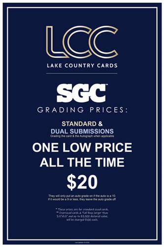 Not only do we grade with PSA, we can also help you get your cards graded with SGC.