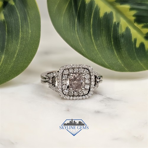 Custom Modified Natural Fancy Pink Diamond Ring