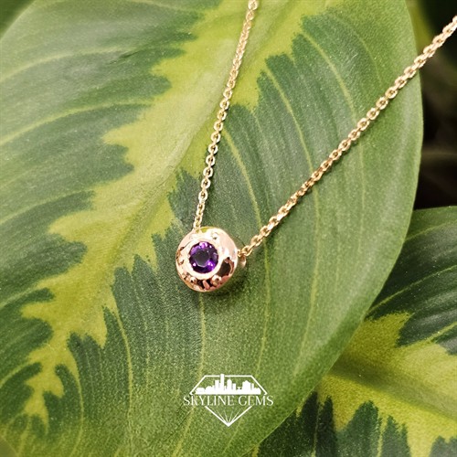Custom SpongeBob-Themed Amethsyt Necklace
