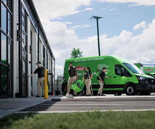 SERVPRO Team loading a production vehicle SERVPRO Team loading a production vehicle