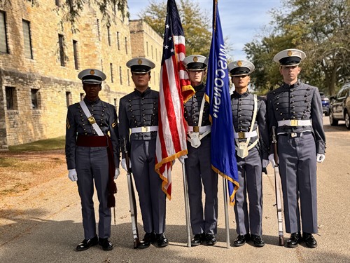 Students at St. John's doing formations 