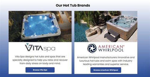 We proudly offer top-quality brands like Vita Spa and American Whirlpool, designed to deliver comfort, hydrotherapy, and luxury.