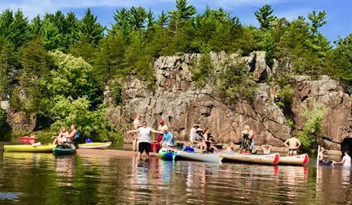 Lots of sandy beaches to stop on when you float down the St Croix River