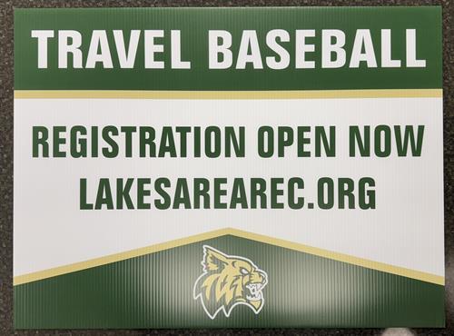 Travel Baseball yard sign