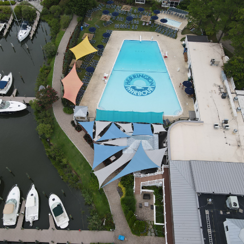 Shade Sails and Cantilevers at Herrington Harbour South Marina Resort MD