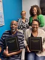 Clients and friends at at the Neon Edge Estate Planning Signing Ceremony