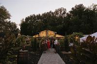 Hanging gardens and garden pavilion at golden hour Hanging gardens and garden pavilion at golden hour