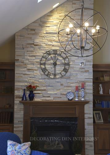 Family Room - Orb Chandelier and Wall Clock Family Room - Orb Chandelier and Wall Clock