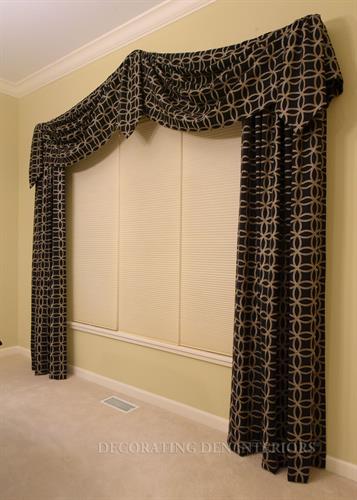 Dining Room - Decorative Swag with Side Panels Dining Room - Decorative Swag with Side Panels