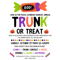 Trunk or Treat at Peace Lutheran Church