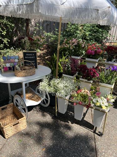 Bridal shower bouquet bar