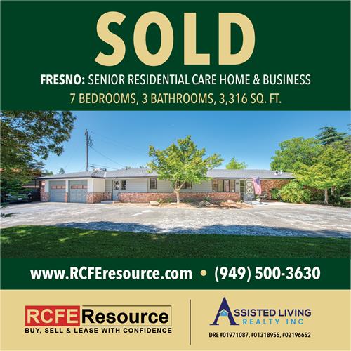 FRESNO SOLD - Senior  Residential Care Home