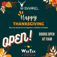 Thanksgiving Day BBQ at The Barrel