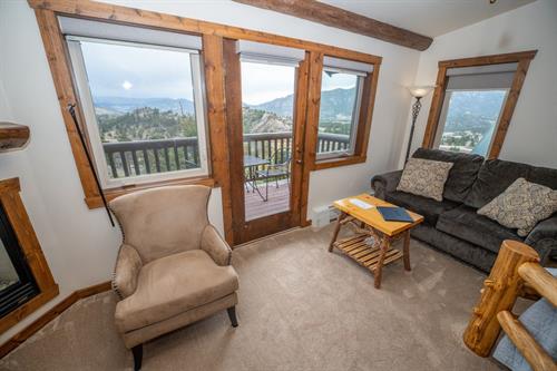 All rooms feature a gas fireplace and a private balcony.
