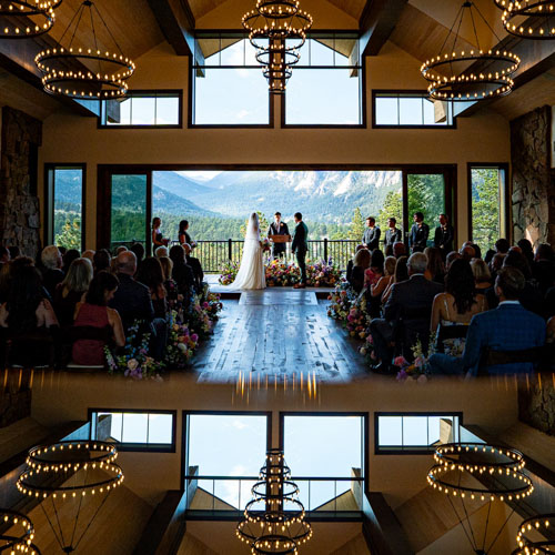 Saying vows at the Boulders at Black Canyon Inn, Estes Park