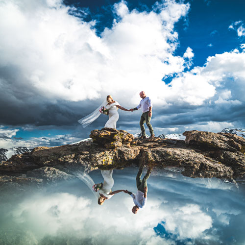 Bride and Groom in Rocky Mountain National Park