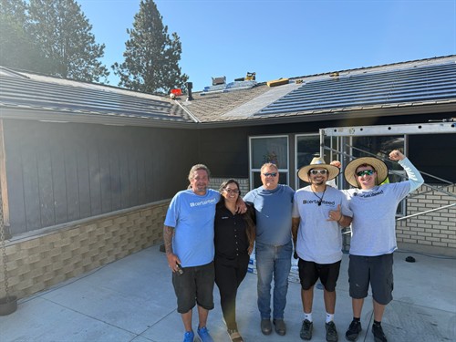 Team photo on first Solstice Roof Install in Boise