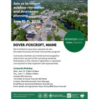 Dover-Foxcroft Recreation for Rural Communities Workshops!