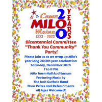 Milo Bicentennial Wrap-up & Holiday Dance