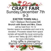 Bigrock Centerpond Park's CRAFT FAIR AND BRUNCH WITH SANTA AND THE MRS.