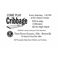 Three Rivers Kiwanis Cribbage every Saturday