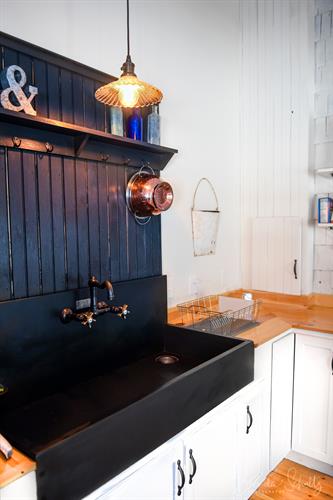 Beautifully restored Monson slate sink is a guest favorite in the kitchen Beautifully restored Monson slate sink is a guest favorite in the kitchen