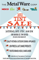 The Metal Ware Corp. Annual Tent Sale Set for Sept. 17th