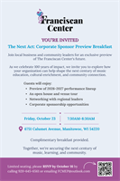 Local Businesses are invited to The Next Act: Corporate Sponsor Preview Breakfast!