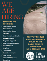 Seasonal Parks and Rec Help Wanted
