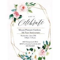Mount Pleasant Gardens 5 Year Anniversary