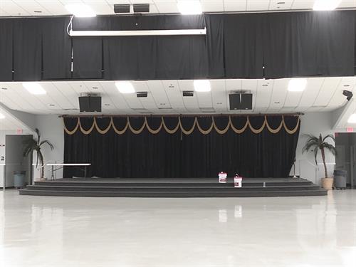 Close up of stage area