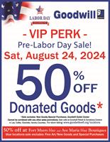 Goodwill VIP Perk 50% off Sale