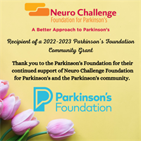 Neuro Challenge Foundation for Parkinson’s  Receives Community  Grant from Parkinson’s Foundation